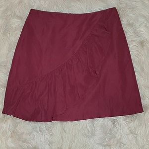 Vestique berry ruffle wrap skirt
